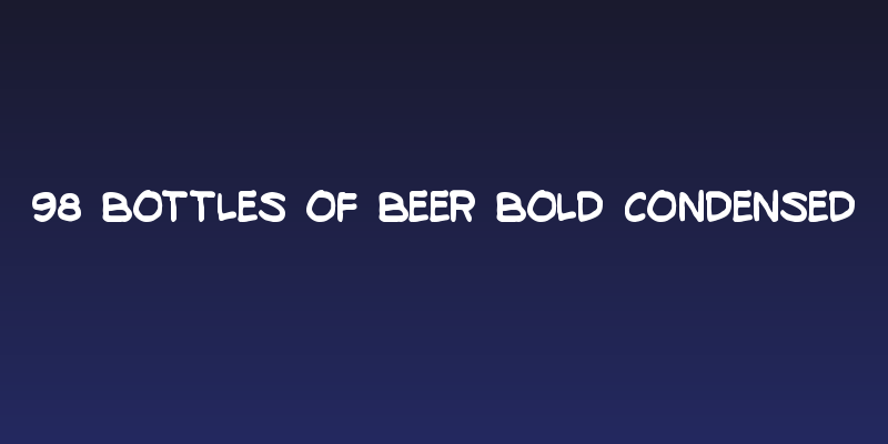 98 Bottles of Beer Bold Condensed Social Header