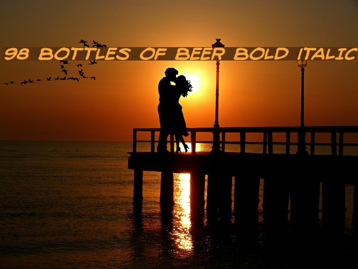 98 Bottles of Beer Bold Italic Fonte examples