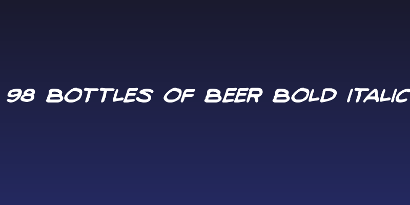 98 Bottles of Beer Bold Italic Social Header