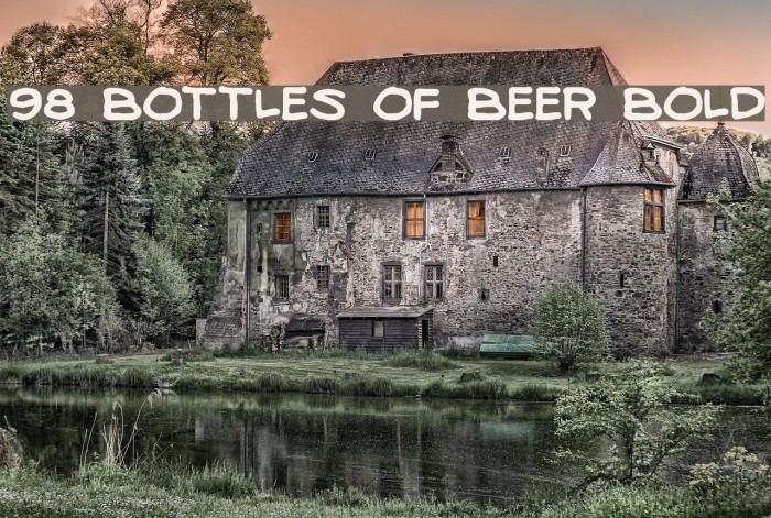 98 Bottles of Beer Bold Font examples