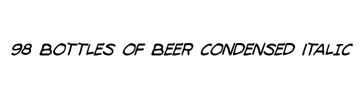 98 Bottles of Beer Condensed Italic Font