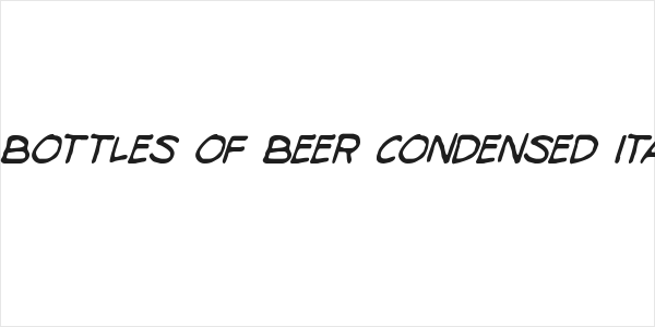 98 Bottles of Beer Condensed Italic Logo
