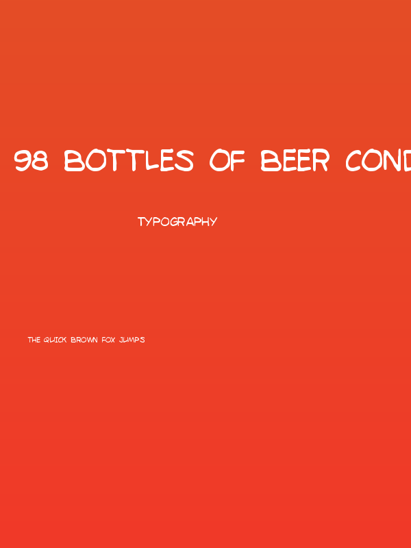 98 Bottles of Beer Condensed Poster