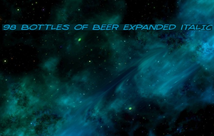 98 Bottles of Beer Expanded Italic Font examples