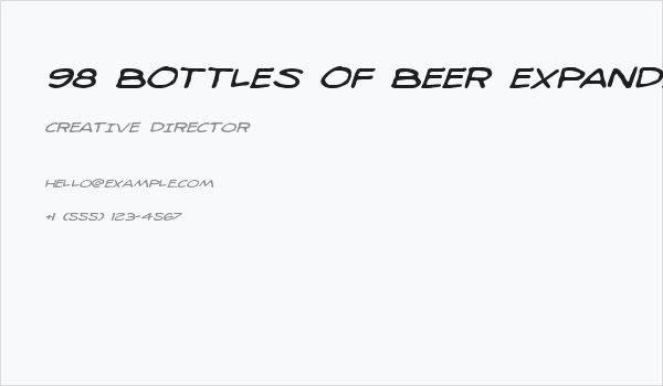 98 Bottles of Beer Expanded Italic Business Card