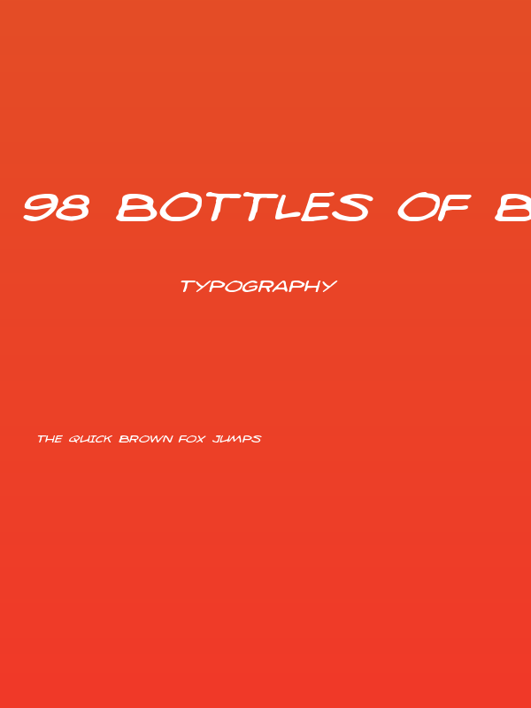 98 Bottles of Beer Expanded Italic Poster