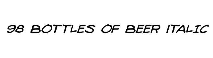 98 Bottles of Beer Italic Font