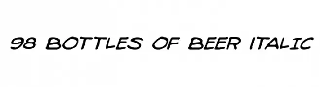 98 Bottles of Beer Italic  Frei Schriftart Herunterladen