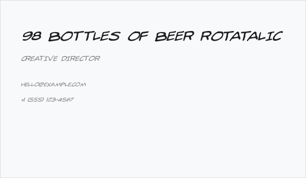 98 Bottles of Beer Rotatalic Business Card