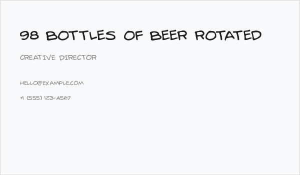 98 Bottles of Beer Rotated Business Card