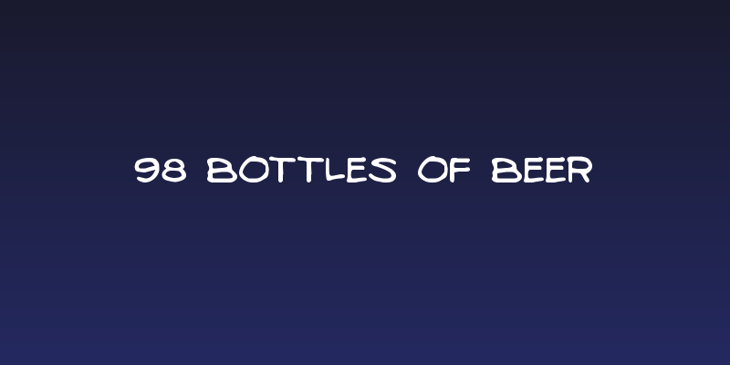 98 Bottles of Beer Social Header