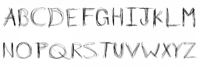 99%LineScratch Font Litere mari