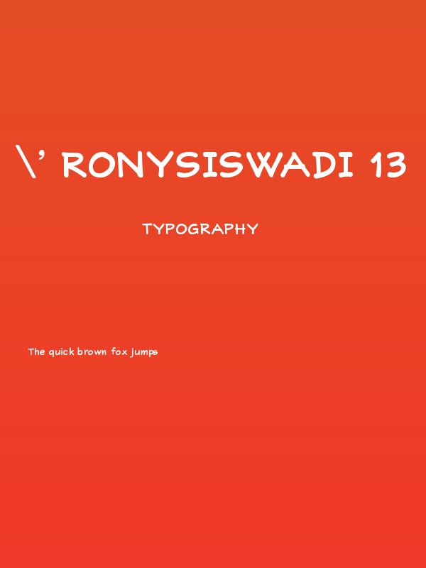 ' RonySiswadi 13 Poster