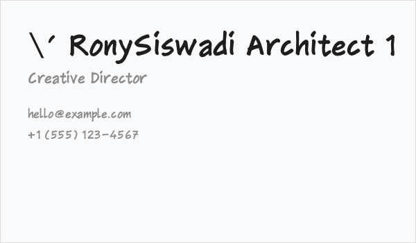 ' RonySiswadi Architect 1 Business Card