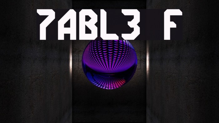 7ABL3 Font examples