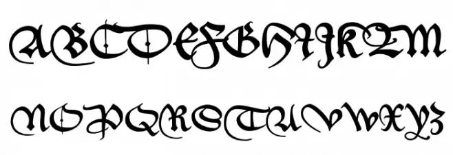 _a e i o u Schriftart Groß