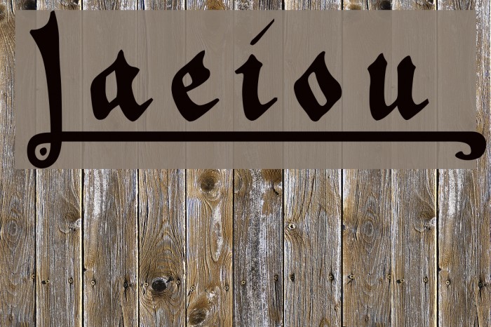_a e i o u Font examples