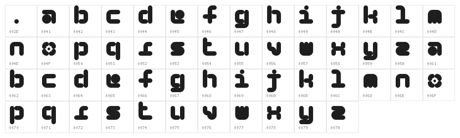 5Beans Regular Character Map