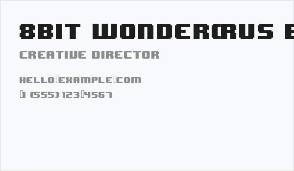 8BIT WONDER(RUS BY LYAJKA) Nominal Business Card