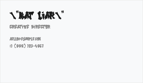 "Bat Liar" Business Card