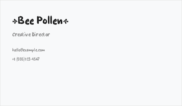 {Bee Pollen} Business Card
