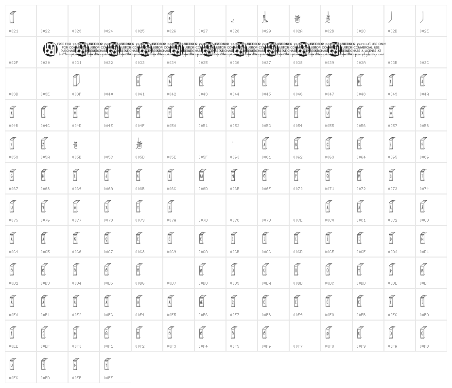 (Book+Ends) Character Map