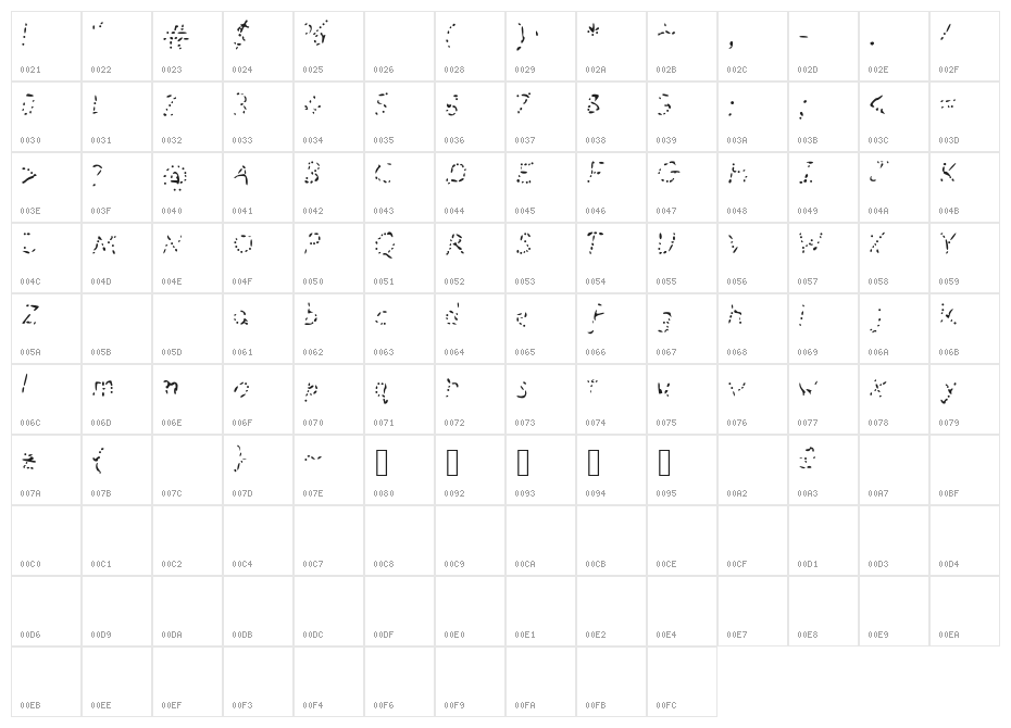 _Busy_Bees Character Map