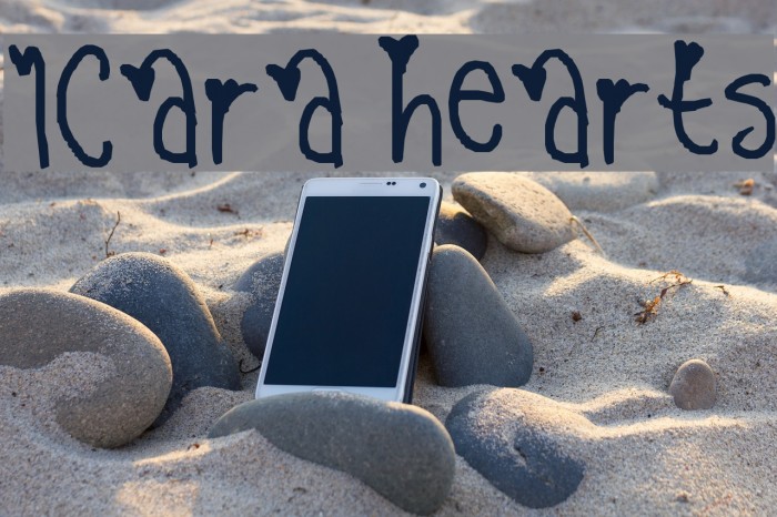 1cara hearts Font examples