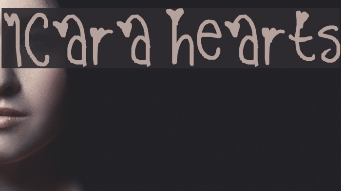 1cara hearts Font examples