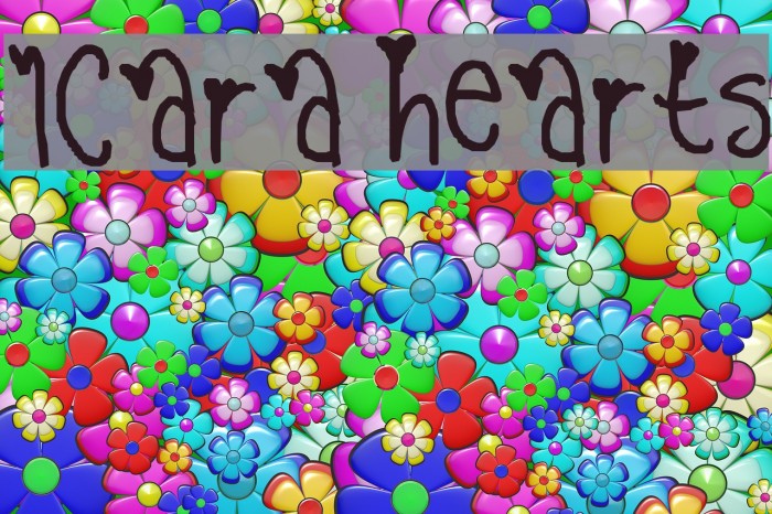 1cara hearts Font examples