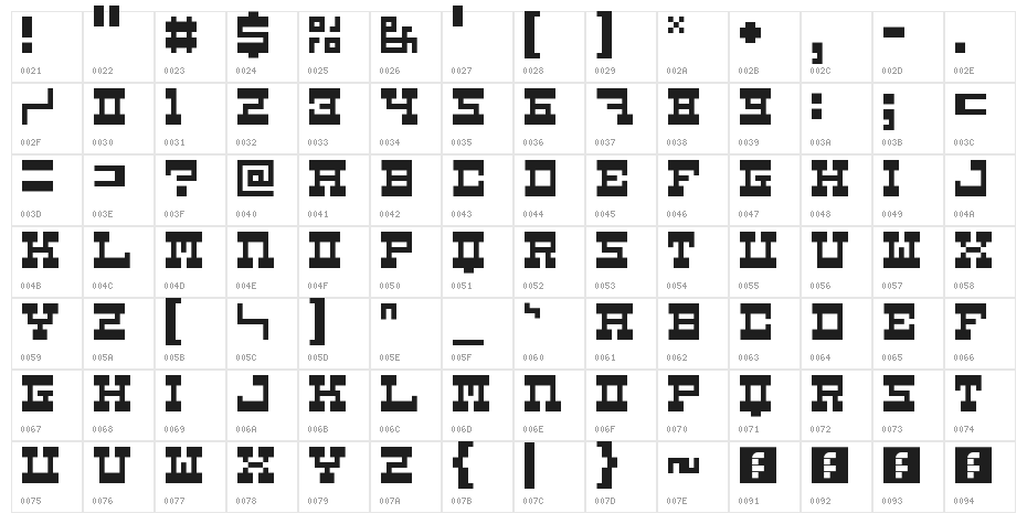 5Carnival Regular Character Map