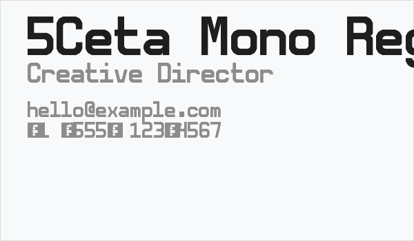5Ceta Mono Regular Business Card
