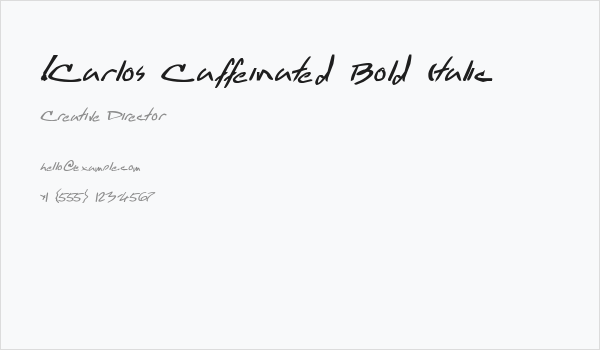 !Carlos Caffeinated Bold Italic Business Card