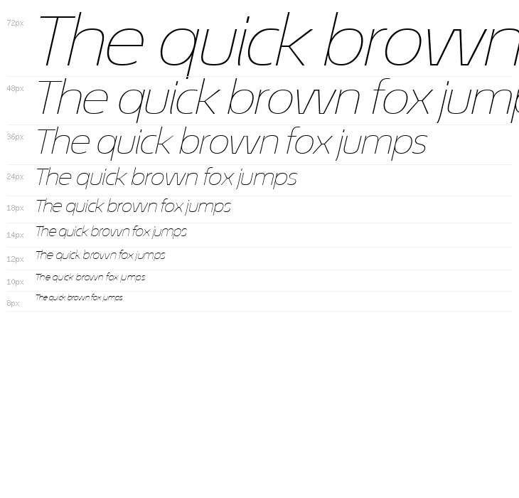 ÉconoSans Reduced 34 Thin Exp Ita Waterfall