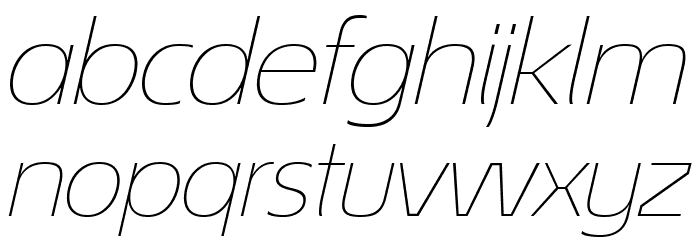 ÉconoSans Reduced 34 Thin Exp Ita Font LOWERCASE