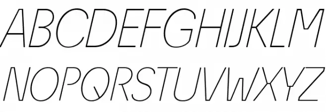 ÉconoSans Reduced 36 Thin Italic Schriftart Groß