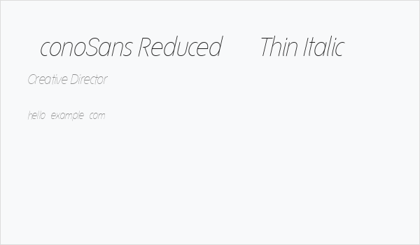 ÉconoSans Reduced 36 Thin Italic Business Card