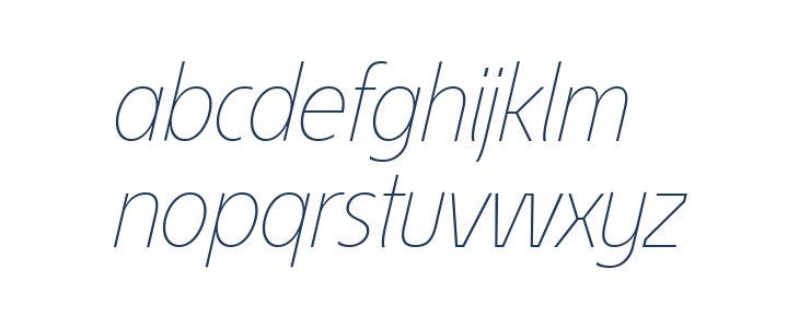 ÉconoSans Reduced 36 Thin Italic Lowercase