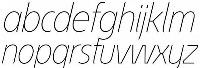 ÉconoSans Reduced 36 Thin Italic फ़ॉन्ट लोअरकेस