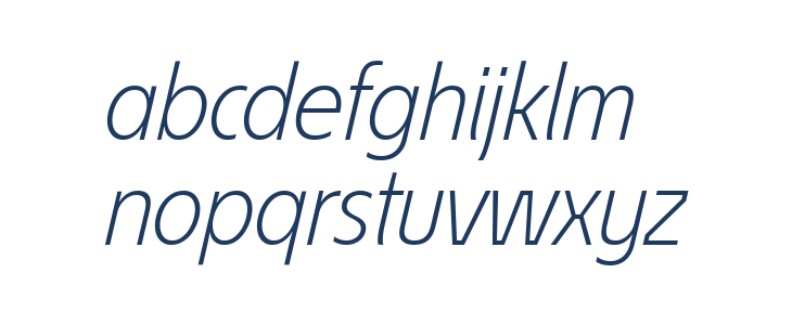 ÉconoSans Reduced 46 Light Italic Lowercase