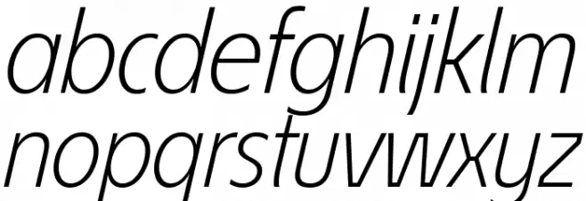 ÉconoSans Reduced 46 Light Italic 字体 小写