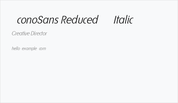 ÉconoSans Reduced 56 Italic Business Card