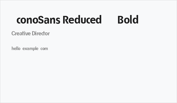 ÉconoSans Reduced 75 Bold Business Card