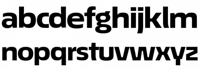 ÉconoSans Reduced 83 Heavy Expanded Schriftart Kleinbuchstaben