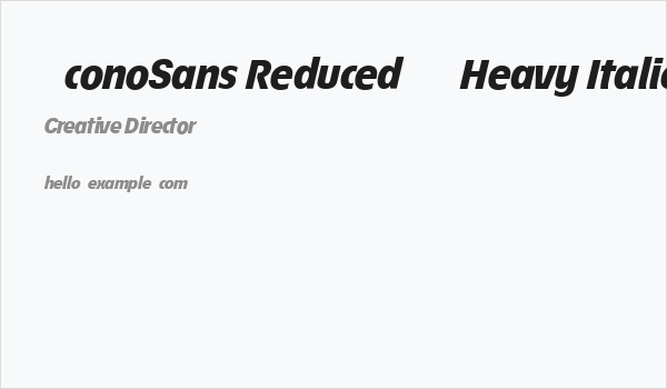 ÉconoSans Reduced 86 Heavy Italic Business Card