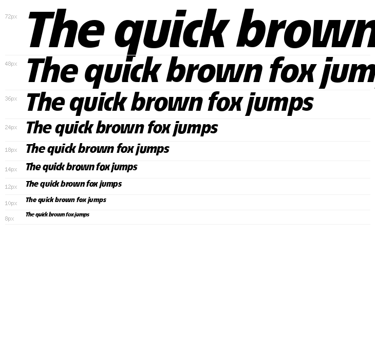 ÉconoSans Reduced 86 Heavy Italic Waterfall