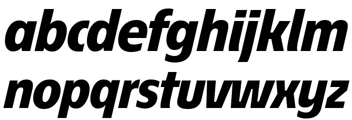 ÉconoSans Reduced 86 Heavy Italic Font LOWERCASE