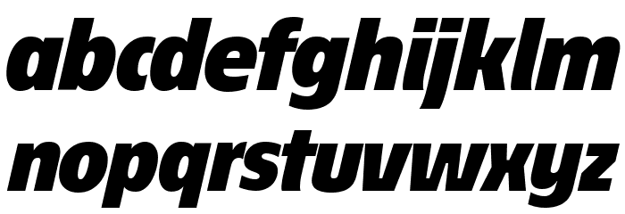 ÉconoSans Reduced 96 Black Italic Font LOWERCASE