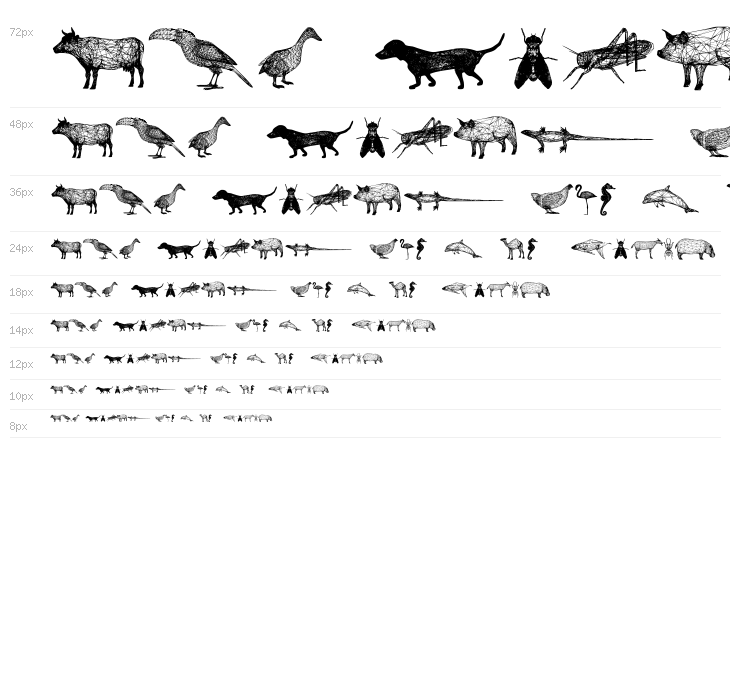 3D Animals Regular Waterfall