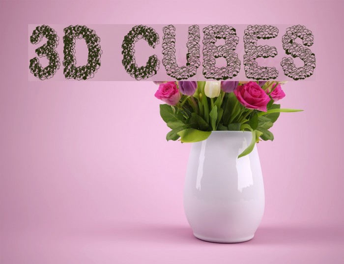 3D Cubes Font examples
